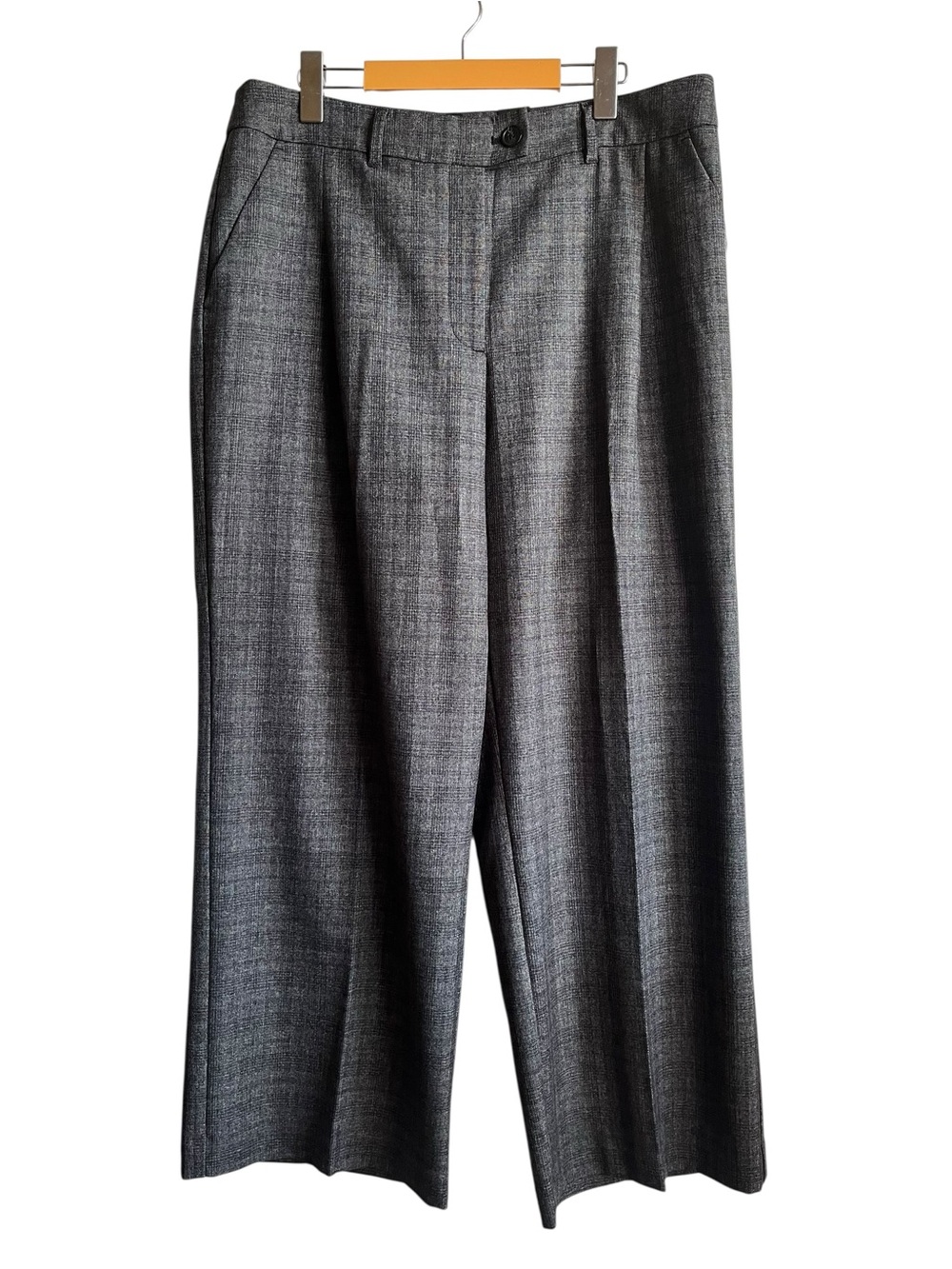 Reitmans Wide Leg Trouser Pants 16 Petite Grey Plaid NWT - Picture 2 of 16